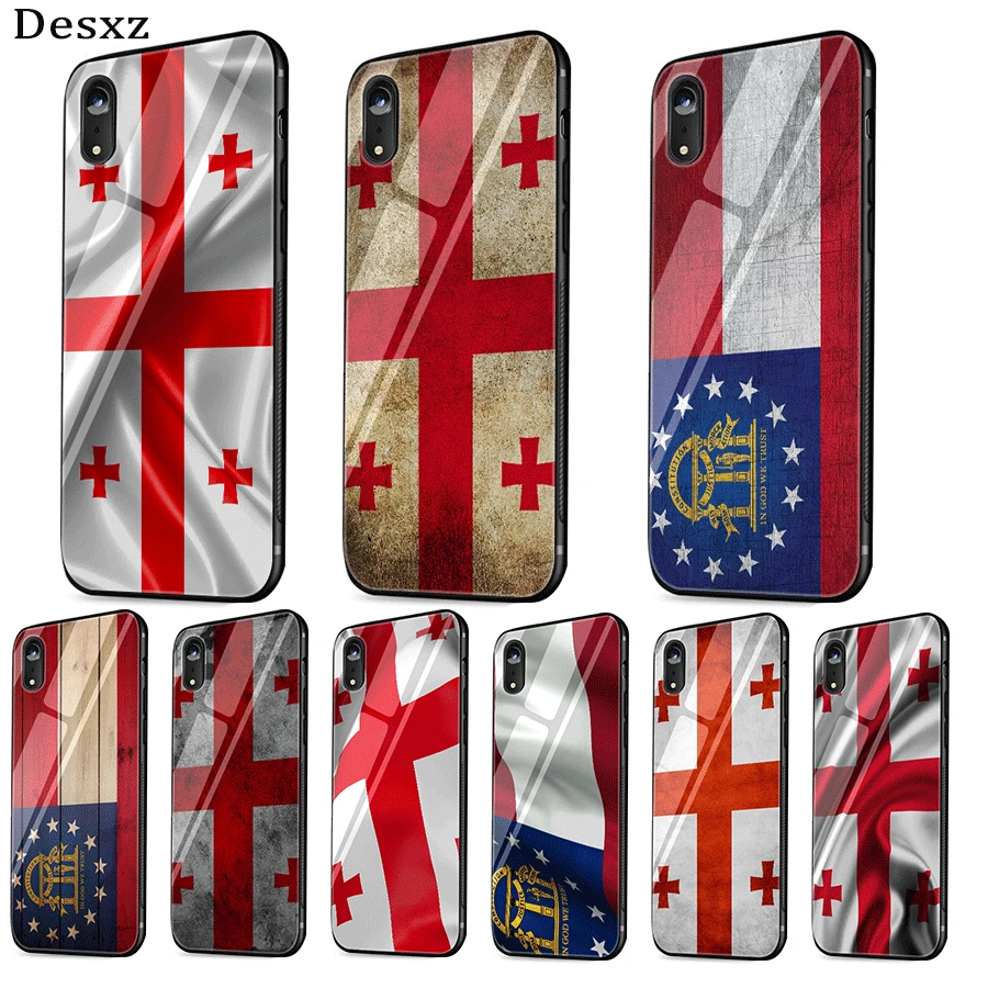 Для iPhone 5 5S SE 6 6S 7 8 Plus X XS Max для 11 Pro стеклянный чехол милый телефона грузийский