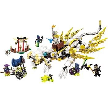 

Ninjago Master WU Dragon Ninja Building Blocks Kit Thunder Swordsman Blocks Bricks Ninja 70734 Toys Model Gift