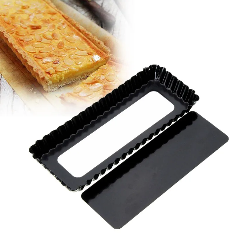

Rectangle Fluted Pie Tart Pan Mold Baking Removable Bottom Nonstick Quiche Tool Rectangle Bakeware Template Dishes Cake Pans