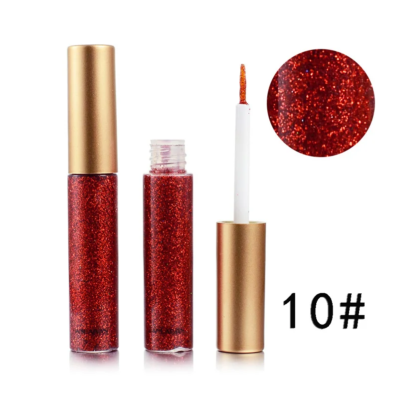 Eye Liner 10 Colors White Gold Glitter Eyeshadow Easy To Wear Waterproof Liquid Eyeliner Beauty Eye Liner Make Up Color Eyeliner