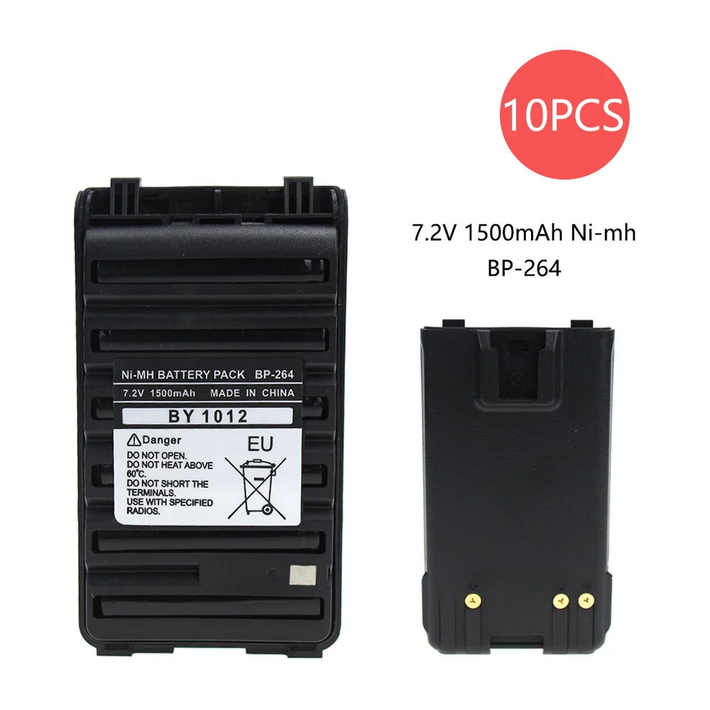

10X 1500mAh BP-264 BP-265 NI-MH Battery Pack for ICOM Radio IC-T70 IC-V80E IC-F3001