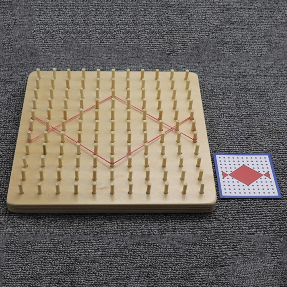 Забавный детский деревянный резиновый галстук для ногтей Geoboard игрушки с карточками геометрические Обучающие Развивающие детские игрушки подарок