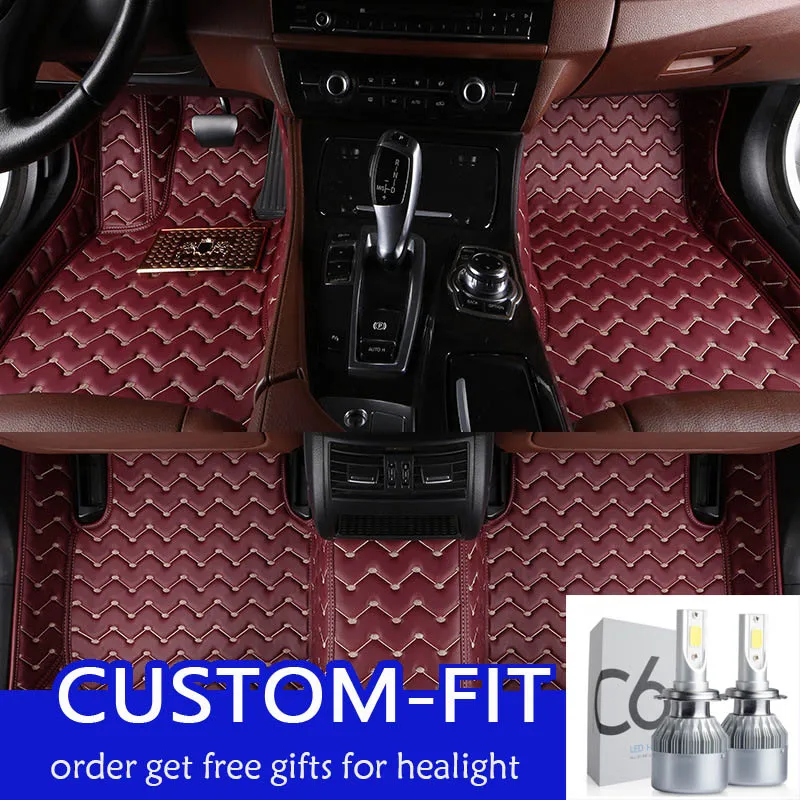 

Shenlao For Peugeot 206 307 308 3008 408 508 CITROEN C5 Custom foot Pads automobile carpet car covers leather car floor mats