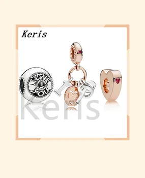 

100% 925 pink sterling silver I love you charm package talon fit charms bracelet set free shipping jewelry