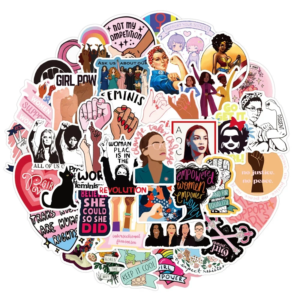 10/30/50PCS Cool Feminist Supporting Women Cartoon Graffiti Stickers Fridge Guitar Laptop Motorcycle Travel Waterproof Sticker | Игрушки и