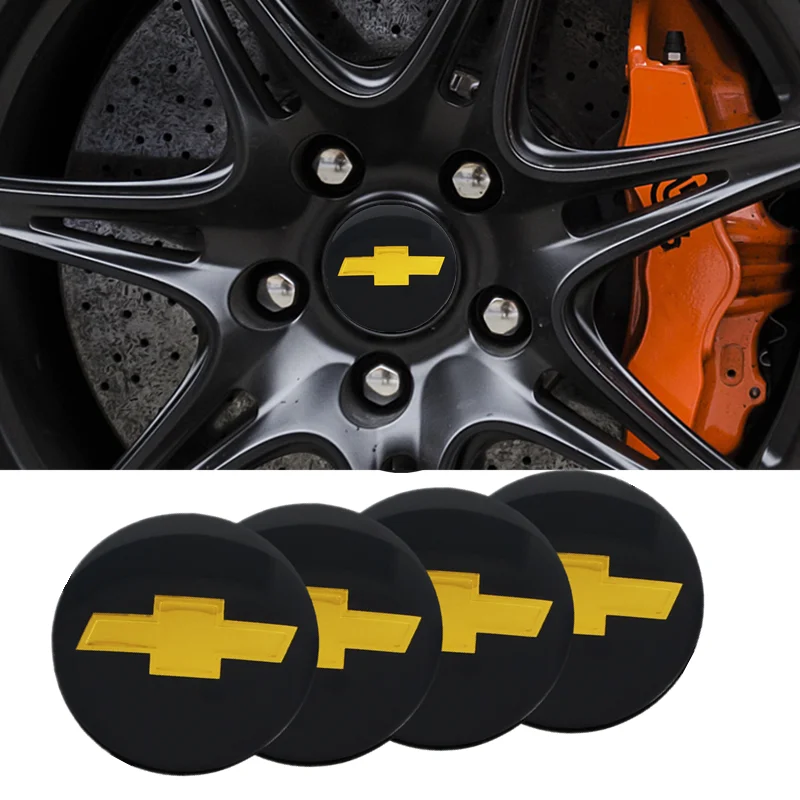 4Pcs Car Wheel Center Cap Emblem Sticker For Chevrolet Equinox Silverado Trailblazer Bolt Cruze Captiva Spark Tahoe Z71 Aveo SS |