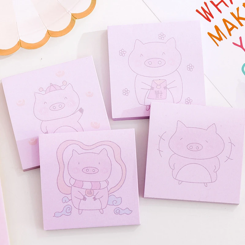 Креативные Мультяшные Липкие заметки Kawaii Pig Memopad студенческий блокнот офисное украшение планировщик клейкий школьный стационарный 02133
