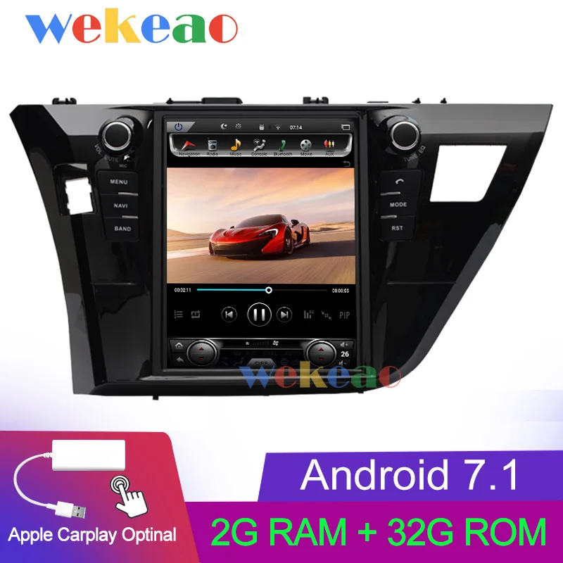 Android Car Radio Wekeao вертикальный экран Tesla стиль 10,4 ''Android 8,1 автомобильный Dvd мультимедийный плеер для Toyota Corolla радио Automotivo 2013 - Цвет: Android Car Radio