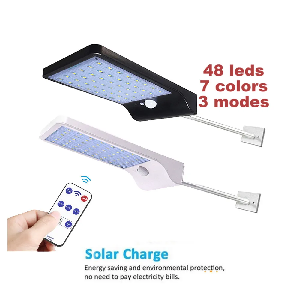 

48 LED Solar Light Human Infrared PIR Motion Sensor Wall Lamp Security Outdoor Lighting Waterproof IP65 Garden Lamp for Pathway