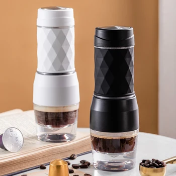 

Mini Hand Pressure Portable Capsules Coffee Machine Cooking Cup Manual Italian Espresso Maker Extraction Pot
