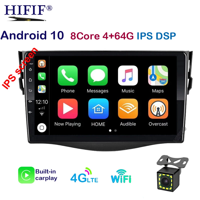 Автомобильный Dvd плеер на Android 10 для Toyota RAV4 Rav 4 2007 2008 2009 2010 2011 2 din 1024*600 gps навигация