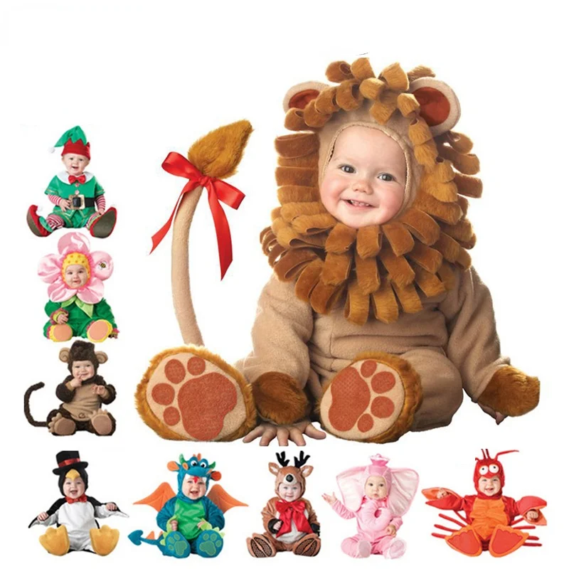 Baby Rompers Newborn Clothes Animal Pirate Dinosaur Penguin Santa Claus Carnival Christmas Elf Halloween Costume for Kids |