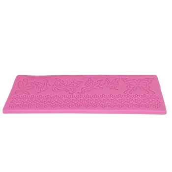 

Hollow butterfly Flower Lace Mold Cake border Decoration tools Fondant Cake 3D Mold Food Grade Silicone mat Mould