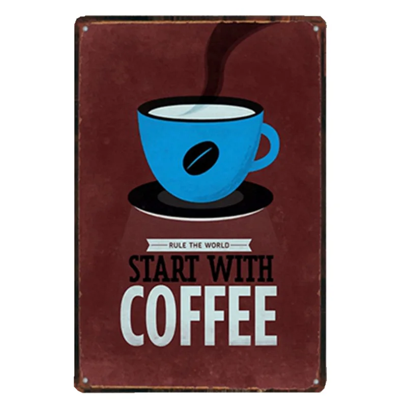 Кофейное меню винтажное кафе жестяная вывеска Ретро металлическая пластина картина классическое железное Украшение стен для кофейни - Цвет: 24