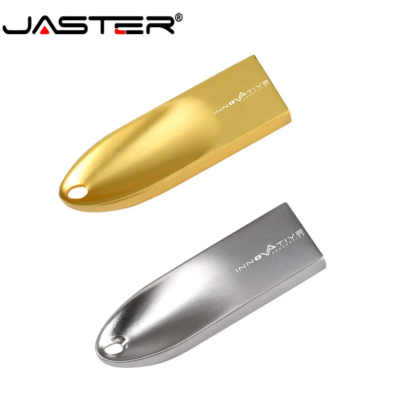 JASTER USB 2,0 металлический флеш-накопитель серебристо-золотой USB флеш-накопитель 4 ГБ 16 ГБ 32 ГБ 64 Гб 128 ГБ Флешка портативная карта памяти логотип на заказ