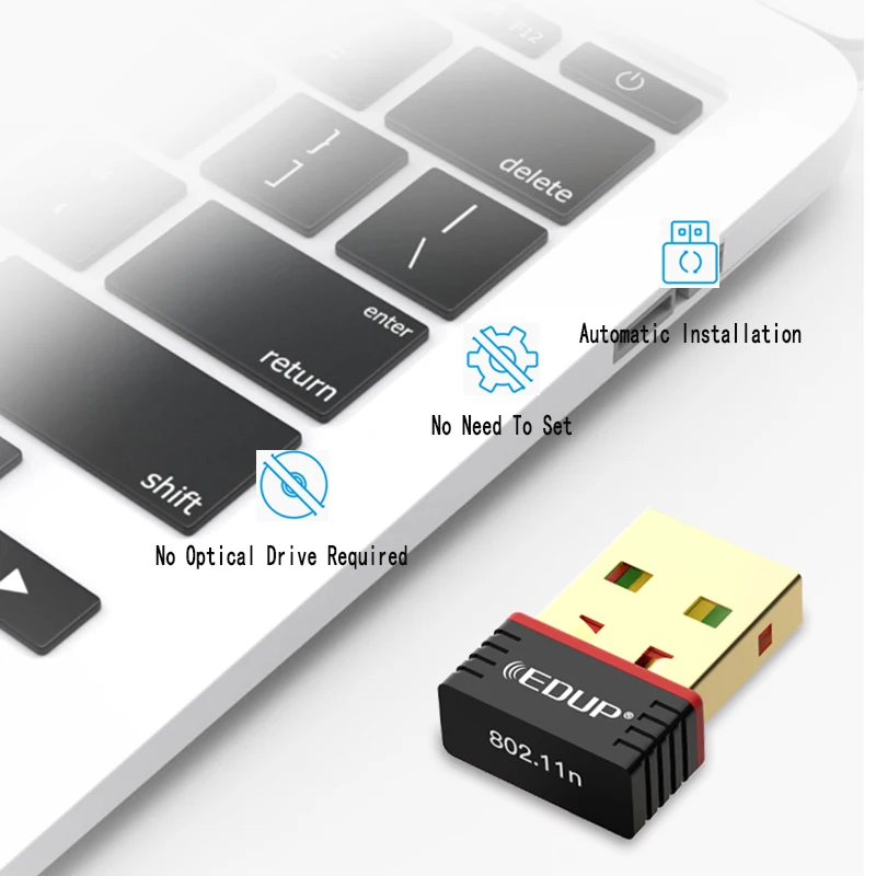EDUP Бесплатный привод мини-usb Wi-Fi Беспроводной адаптер 150 Мбит/с Wifi приемник 802.11b/n/g USB Ethernet адаптер Wi-Fi для ПК