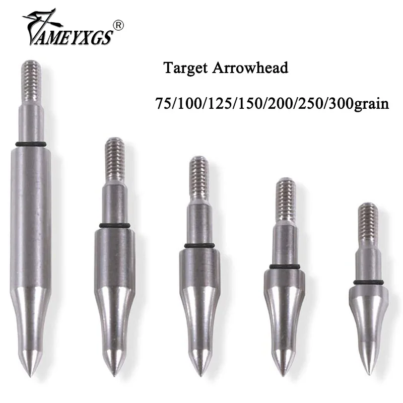 Lot de 12 pointes de tir à l'arc en acier inoxydable 150 grains à visser