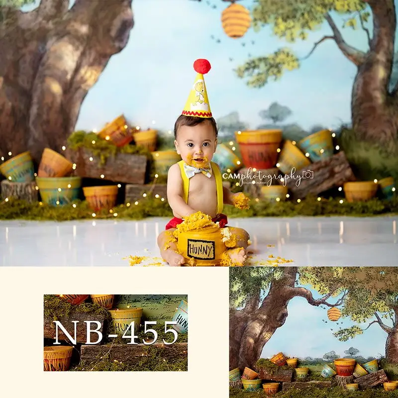 Newborn Backdrop Photography Baby Shower Spring Flower Wood Floor Birthday Party Photo Background Children Backdrops Studio photo backdrop
