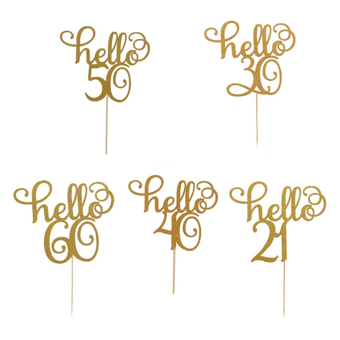 15*20 см золотые блестящие буквы с цифрами Hello 21 30 40 50 60 Топпер для торта для свадьбы, дня рождения, юбилея, вечерние украшения торта