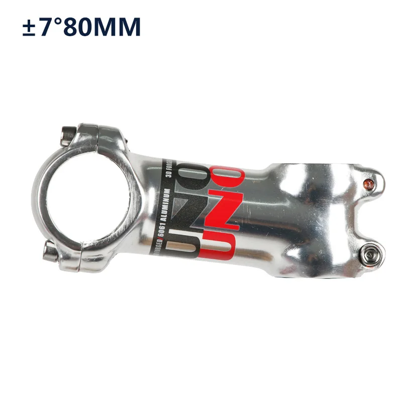 7 degree 80MM UNO стволовых Алюминия 7/17/35 градусов MTB дорожный велосипед бар стебли 31,8*60-130 мм с серебряным покрытием - Цвет: 7 degree 80MM