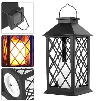 

2 Pcs Solar Lantern Hanging Light LED Candle Yard Outdoor Patio Garden Lamp for Patio Landscape Yard Waterproof