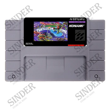 

Turtles IV Turtles In Time 16 bit Super Game Card For PAL/ NTSC Game Player