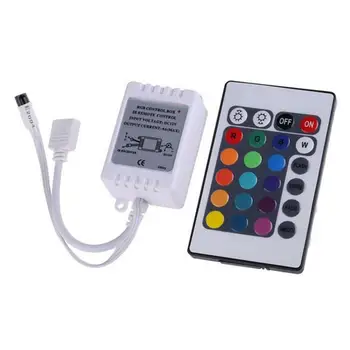 

IR 24 Key LED RGB Controller Single Panel Remote 12V Dimmer Box Of 5/10m SMD 5050/3528/2835 Light Bar 16 Colors Dimming Control