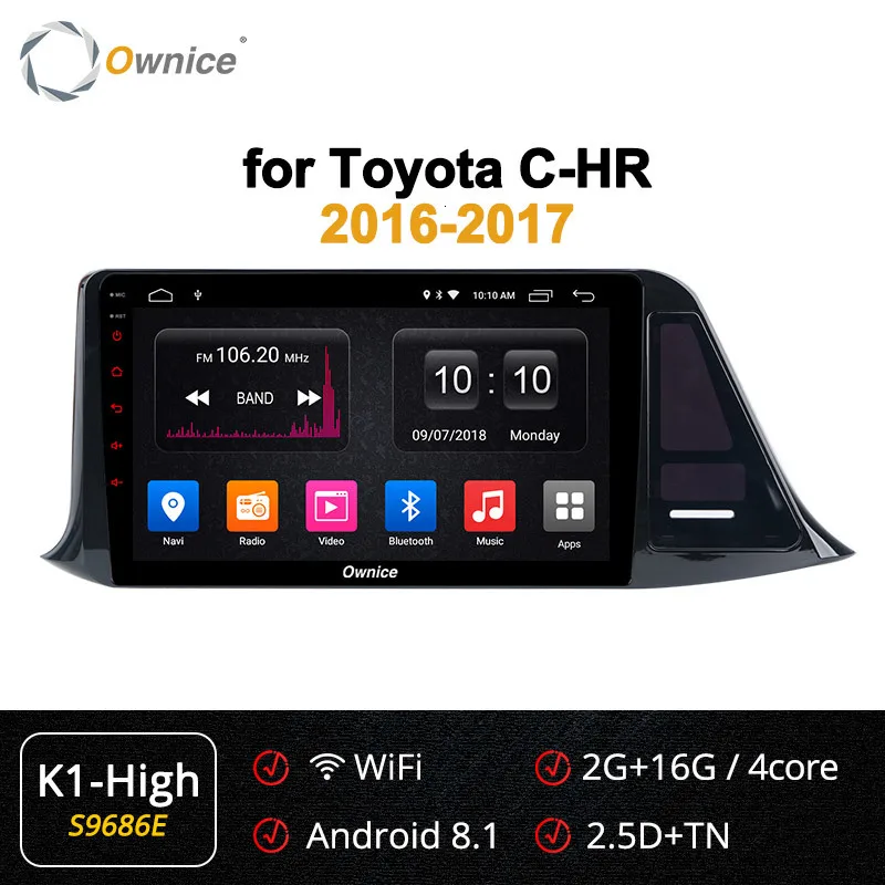 Ownice K1 K2 K3 K4 K5 K6 Android 9,0 автомобильный DVD для toyota C-HR CHR C HR автомобильный Радио мультимедийный плеер gps навигационная головка - Цвет: S9686 K1-High