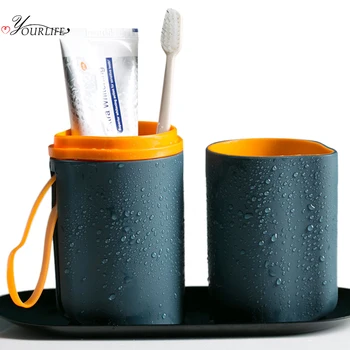 

OYOURLIFE Portable Travel Toothbrush Case Outdoor Toothbrush Toothpaste Dust-proof Protect Container Bathroom Toothbrush Cup