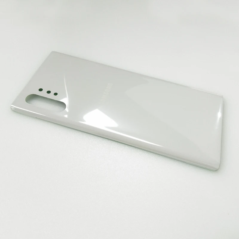 White Samsung Galaxy Note 10 plus 10+ стеклянный чехол, задняя крышка батареи, задняя крышка корпуса, запасная часть для samsung Note10 plus - Цвет: White