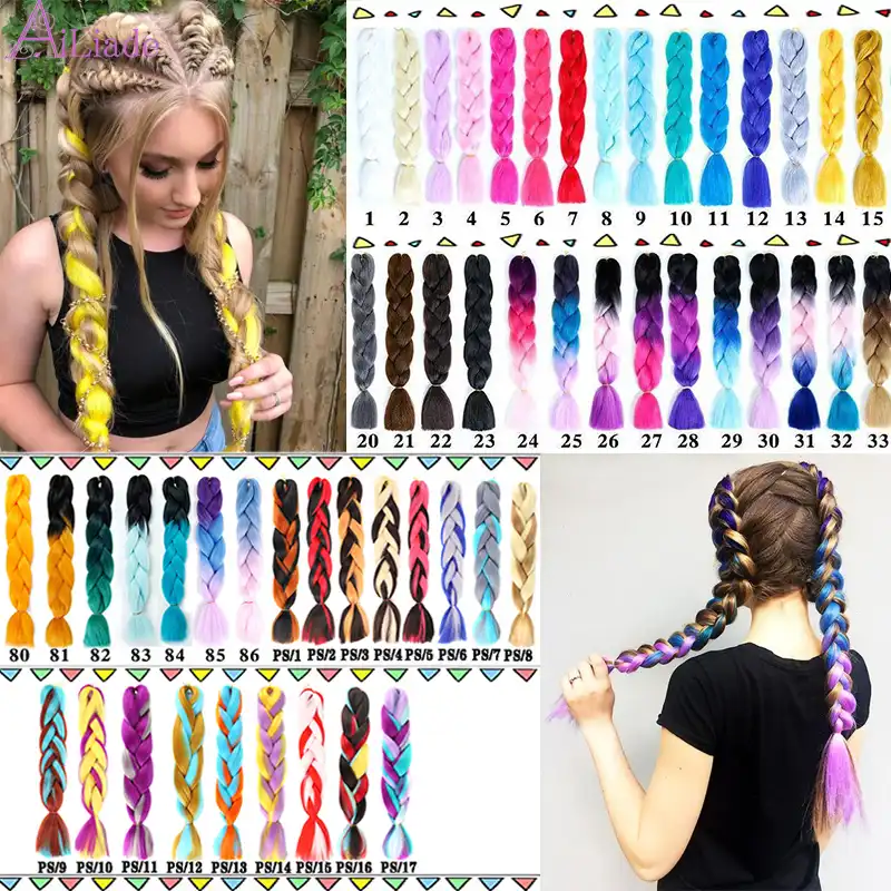 Ailiade 24 Inch Jumbo Braids Long Ombre Synthetic Braiding