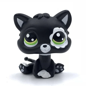 

LPS CAT LPSCB Cute pet shop toys standing Short Hair MINI Cat #2249 baby cat with flower eyes cute black kitty for girls gift
