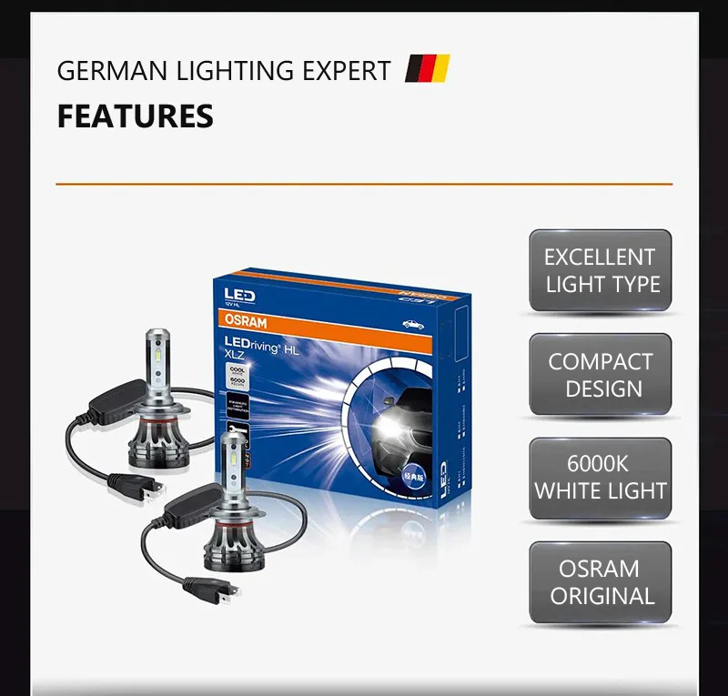 osram H4 LED XLZ CLASSIC 2.0 12V P43t 6000K COOL WHITE Car Headlight AUTO  lamp