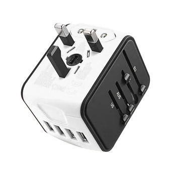 

AAY-International Travel Adapter Universal Power Adapter Worldwide All In One 4 Usb With Electrical Plug Perfect For European Us