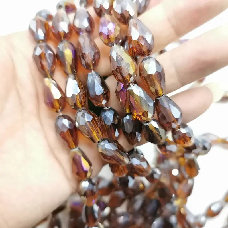 8 Хрустальная подвеска 6X8-10X15mm чешские стеклянные Висячие граненые бусины китайские бисерные поделки по оптовой цене ювелирные аксессуары - Цвет: 8