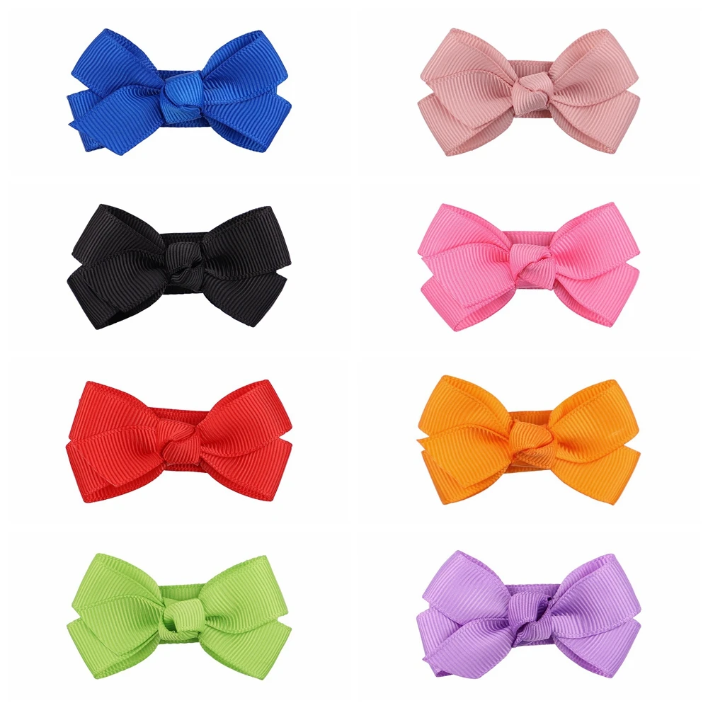 

6*3.5 CM Grosgrain Ribbon Bowknot Baby Girls Hair Clips Solid Color Bows Bangs Hairpins DIY Hairstyle Design Toold Birthday Gift