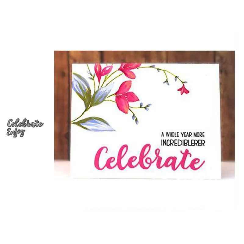

JC Metal Cutting Dies for Scrapbooking Stencils Celebrate Enjoy Letters Craft 2020 Die Cut Paper Knife Card Make Handmade Album