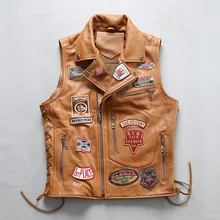 Новинка, мужской жилет в стиле рок, корова, кожа, куртка в стиле панк, мульти маркировка, Воловья кожа, мотоциклетный жилет, M-4XL