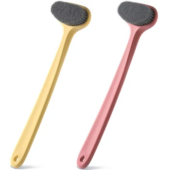 

NEW-Body Brush with Comfortable Bristles and Long Handle for Gentle Exfoliation to Improve Wet and Dry Skin