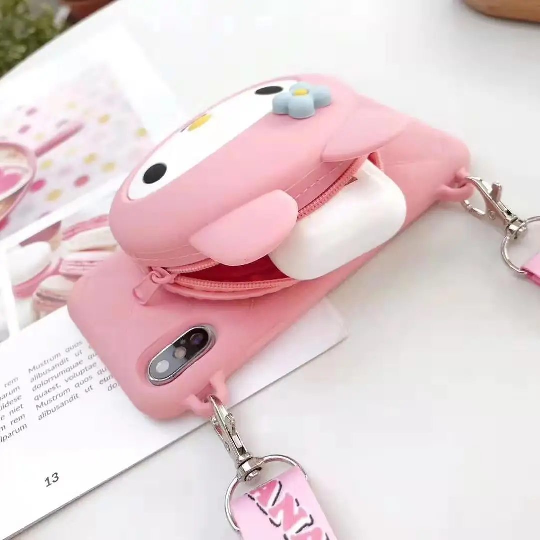 Для iphone 11 pro max милый кошелек my melody чехол для iphone 11 XS max XR X 8plus 7P 6P 7 6S свинья портмоне чехол+ ремень