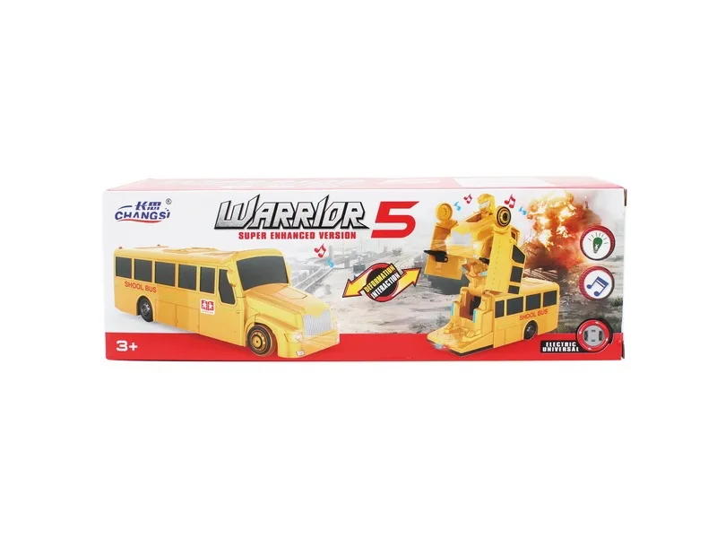 

New Style Electric Universal Transformer Toy Children Light And Sound Automatic Transformation Car Robot Stall Hot Selling