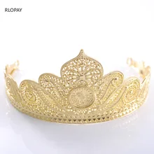 Барокко Металл золото пирсинг оголовье цветок головной убор Тиара на голову для женщин лоб волос ювелирные изделия Свадебные аксессуары
