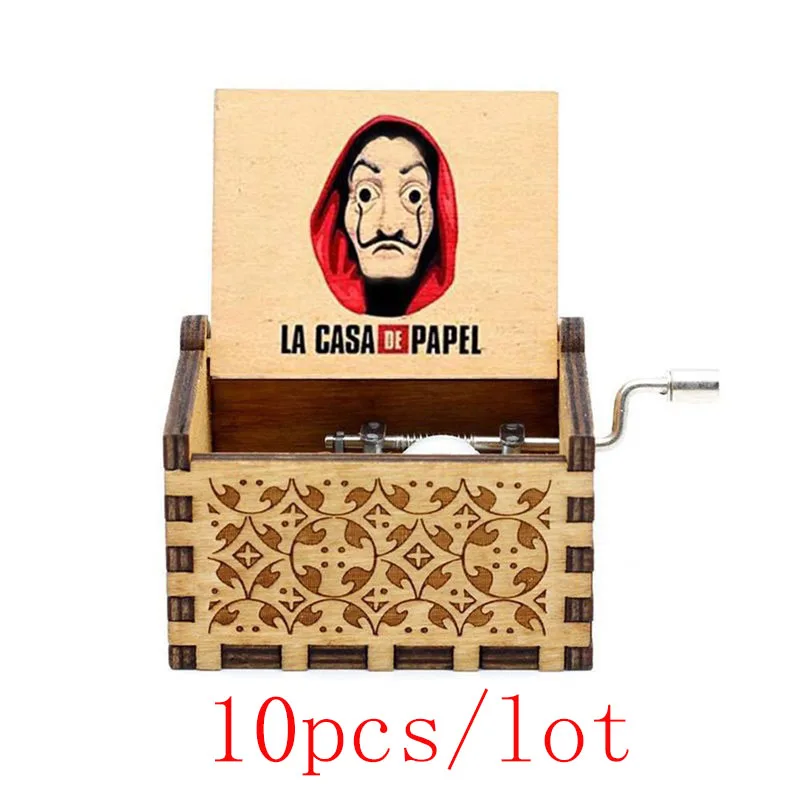 

10pcs unique print bella ciao music Box Musical Box Music Theme Caixa De Musica A Birthday fans Present cosplay gift large stock