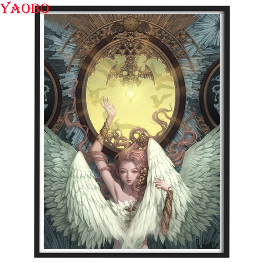 天使の女性のための魔法の鏡 ダイヤモンドの絵 クロスステッチ 四角いビーズ 完全な刺diamond ファンタジーガラスセット ホームギフト ダイヤモンド ペイント Aliexpress