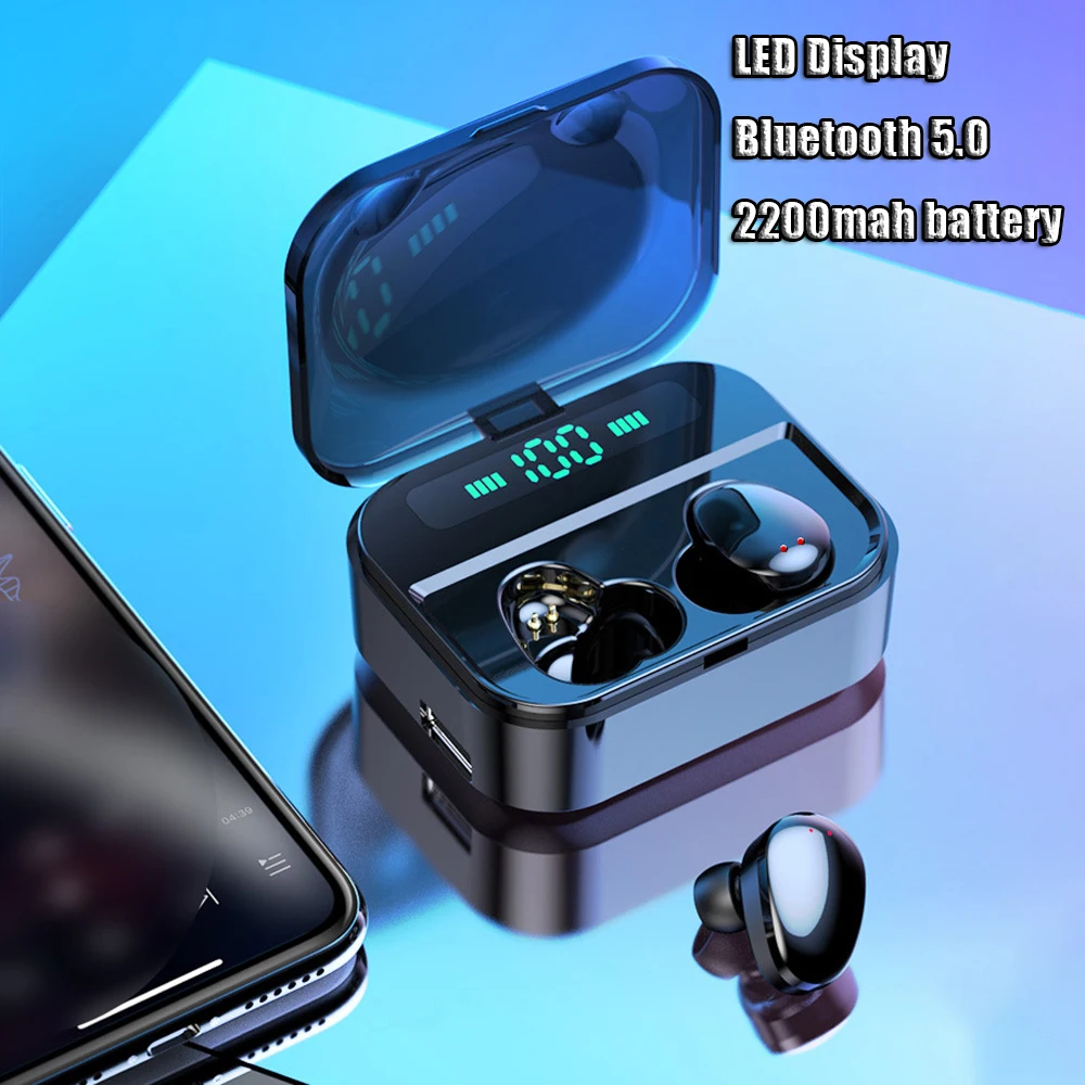 

Touch TWS True Wireless Earbuds Bluetooth 5.0 Earphones Waterproof Headfrees Airdots 2200mAh Power Bank For Huawei xiaomi Redmi