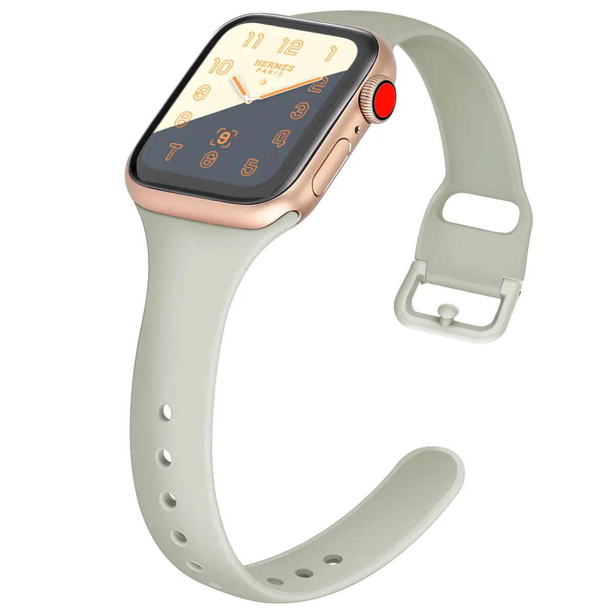 Ремешок для Apple Watch band 38 мм 42 мм спортивный силиконовый iWatch 4 band 44 мм 40 мм ремешок браслет correa Apple watch 5 4 3 2 аксессуары - Цвет ремешка: gray
