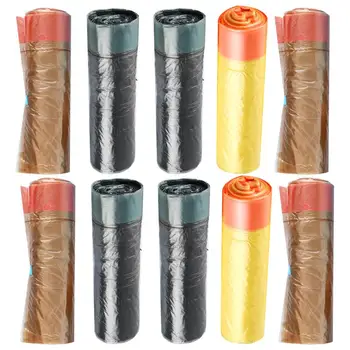 

10 Rolls Thickening Garbage Bags Disposable Plastic Rubbish Bag Automatic Pick-Up Bag Drawstring Garbage Pouch