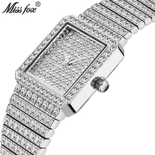 Мисс лиса моды смотреть корейский вариант квадратного досуга инкрустированные стразами дамы кварц смотреть жизнь водонепроницаемые женские часы