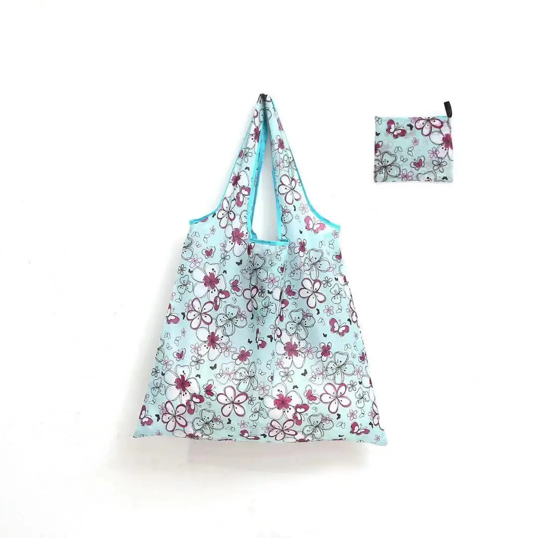 Reusable thick supermarket shopping bag Fashion print Oxford fabric tote large foldable grocery bag 5