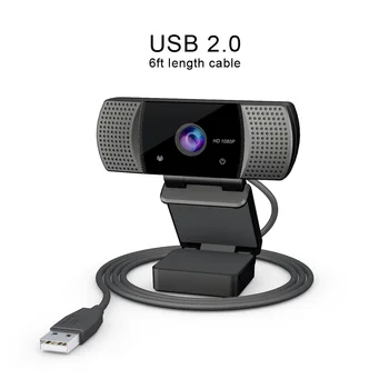 

HD 1080P Webcam Mini Computer PC WebCamera with Microphone Rotatable Cameras for Live Broadcast Video Calling Conference Work